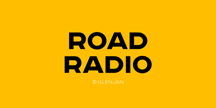 Пример начертания шрифта Road Radio