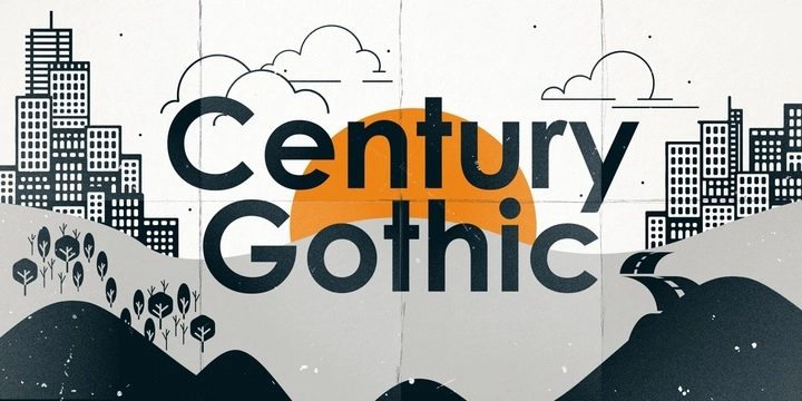 Пример начертания шрифта Century Gothic