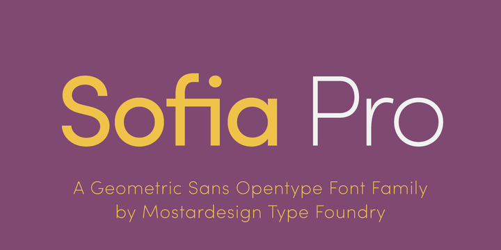 Пример начертания шрифта Sofia Pro