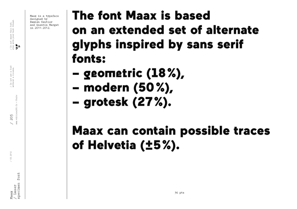 Пример начертания шрифта Maax
