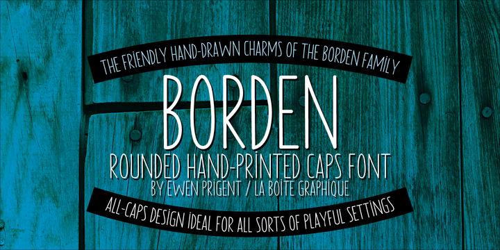 Пример начертания шрифта Borden