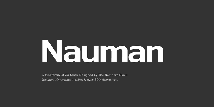Пример начертания шрифта Nauman
