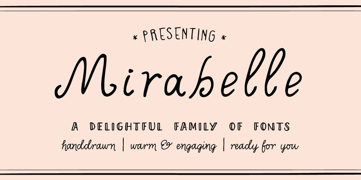 Пример начертания шрифта Mirabelle