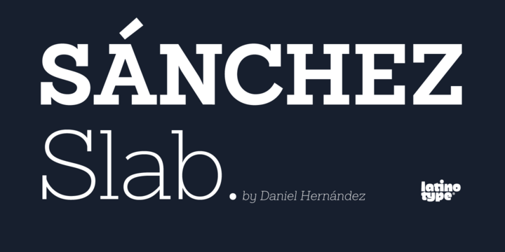 Пример начертания шрифта Sanchez Slab