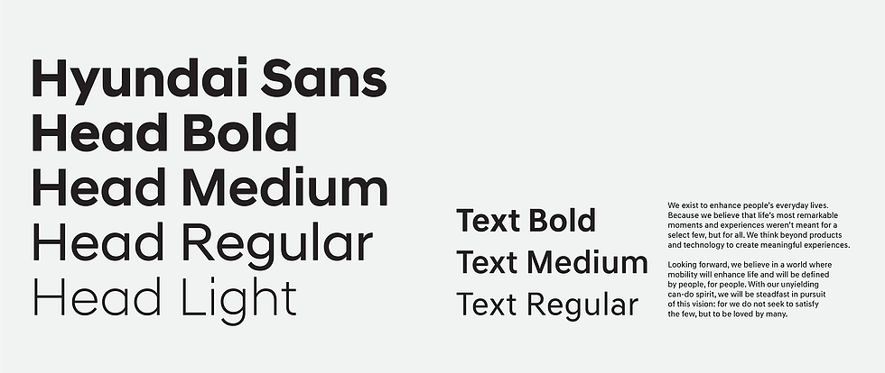 Пример начертания шрифта Hyundai Sans