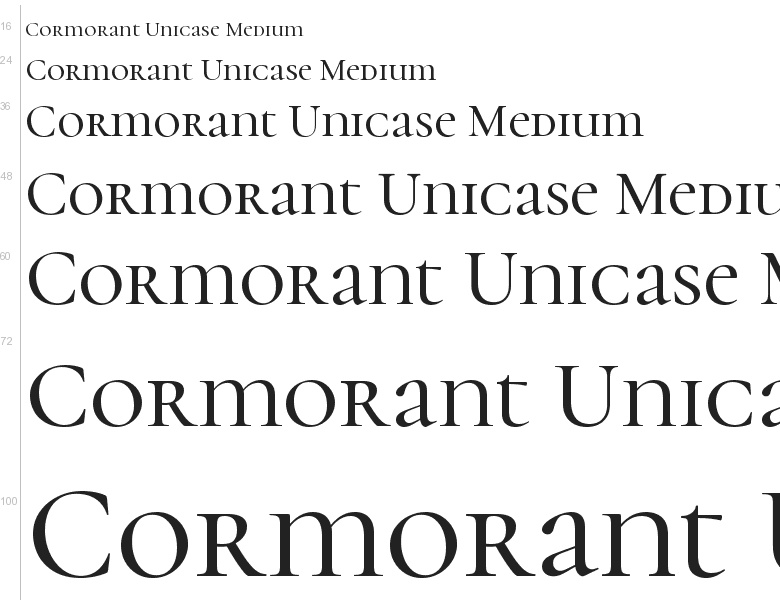 Пример начертания шрифта Cormorant Unicase