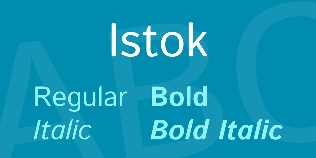 Пример начертания шрифта Istok Web