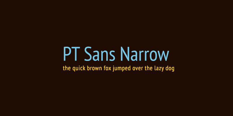 Пример начертания шрифта PT Sans Narrow