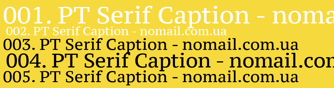 Пример начертания шрифта PT Serif Caption