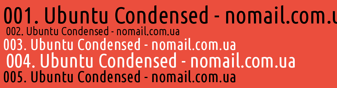 Пример начертания шрифта Ubuntu Condensed