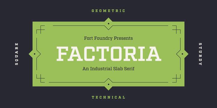 Пример начертания шрифта Factoria