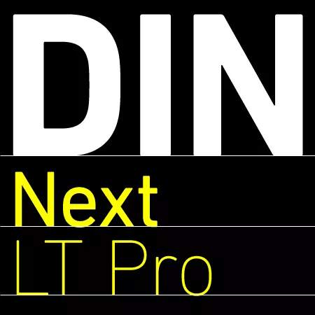 Пример начертания шрифта DIN Next LT Pro + Rounded