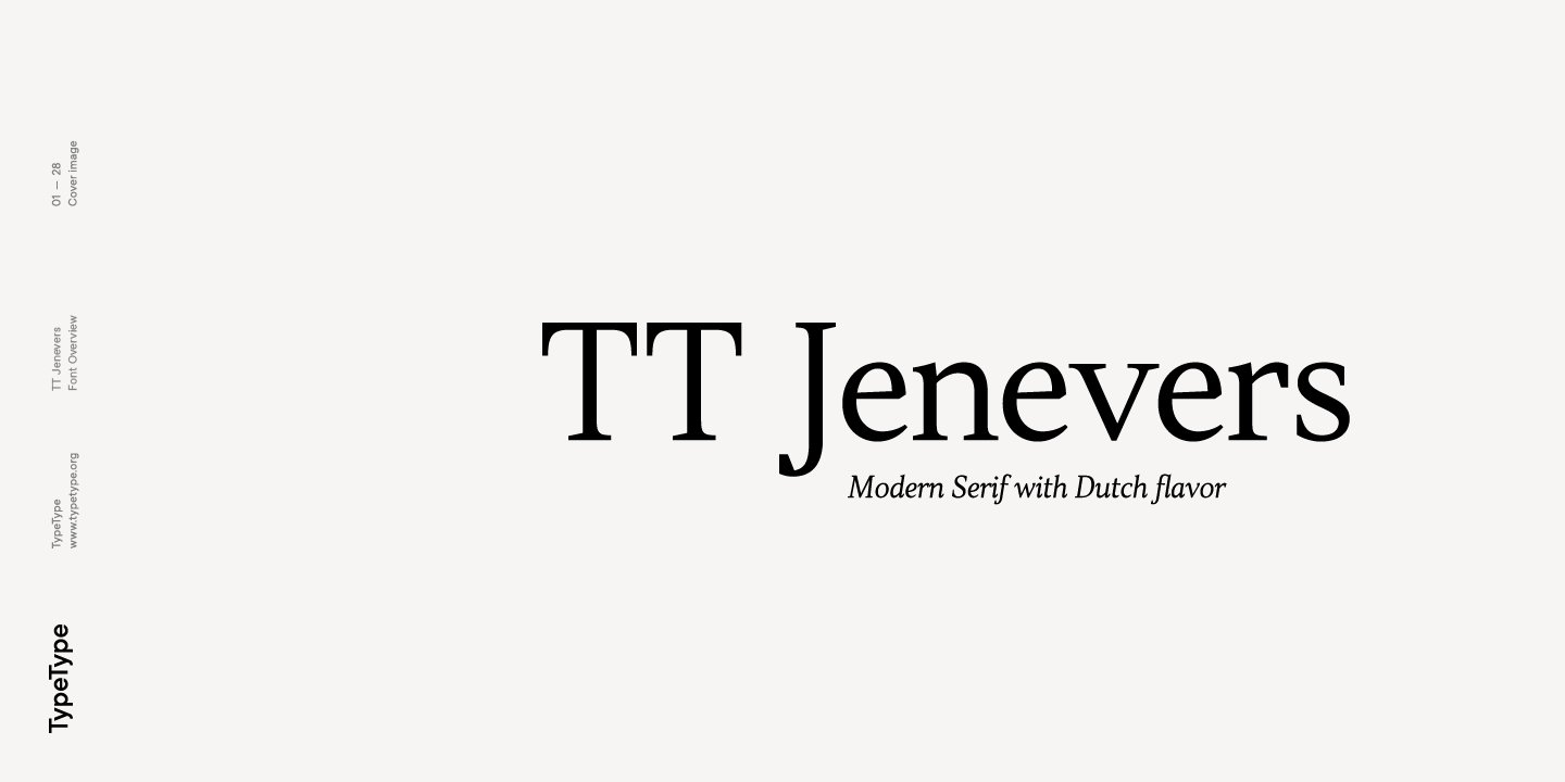 Пример начертания шрифта TT Jenevers