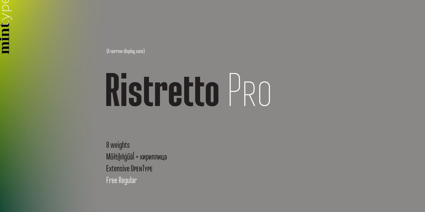 Пример начертания шрифта Ristretto Pro