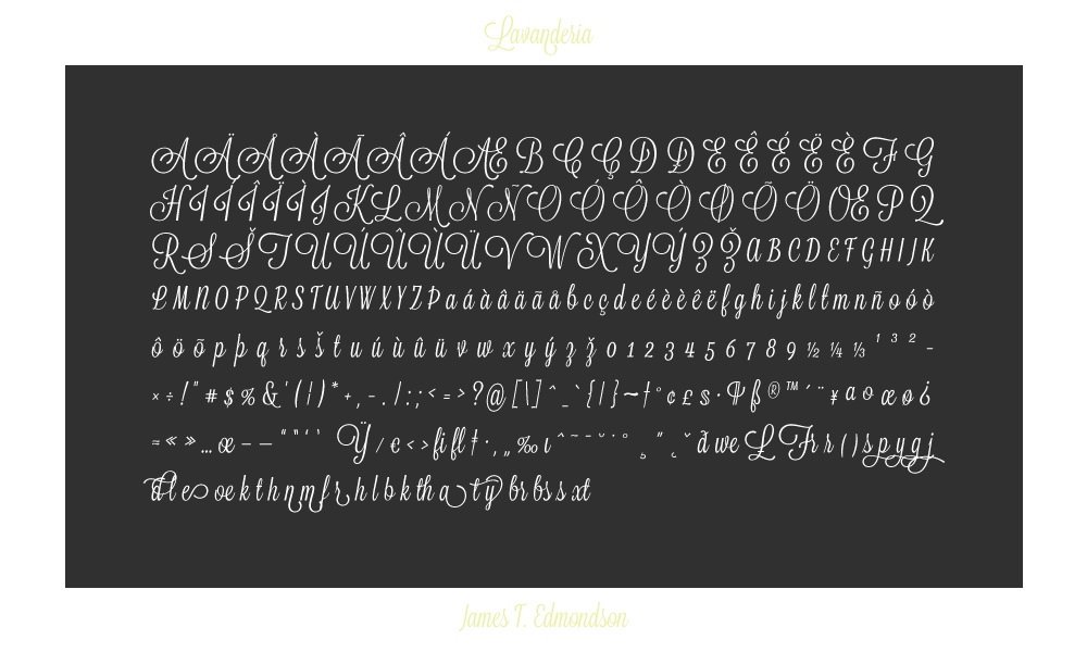 Пример начертания шрифта Lavanderia