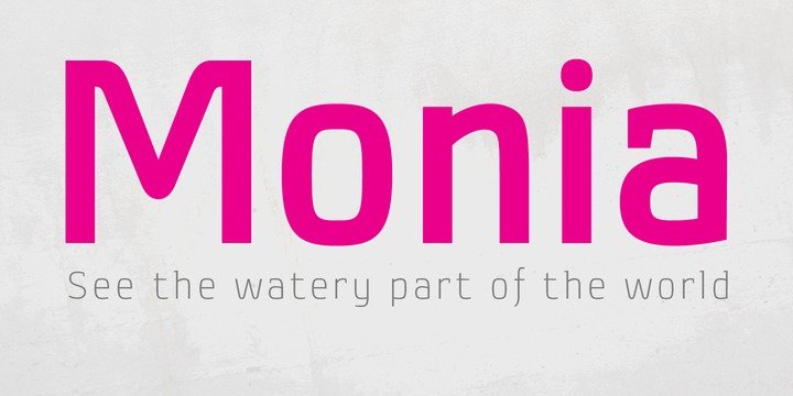 Пример начертания шрифта Monia