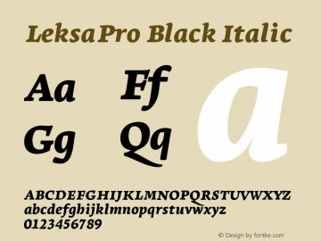 Пример начертания шрифта Leksa Pro