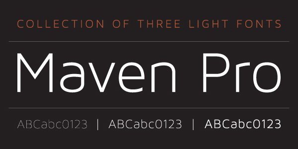 Пример начертания шрифта Maven Pro