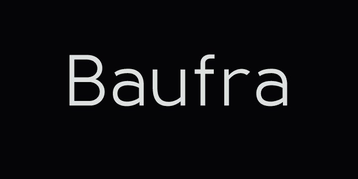 Пример начертания шрифта Baufra