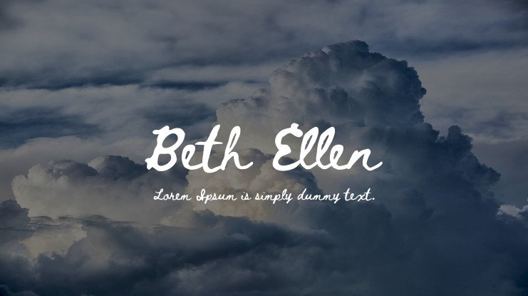 Пример начертания шрифта Beth Ellen