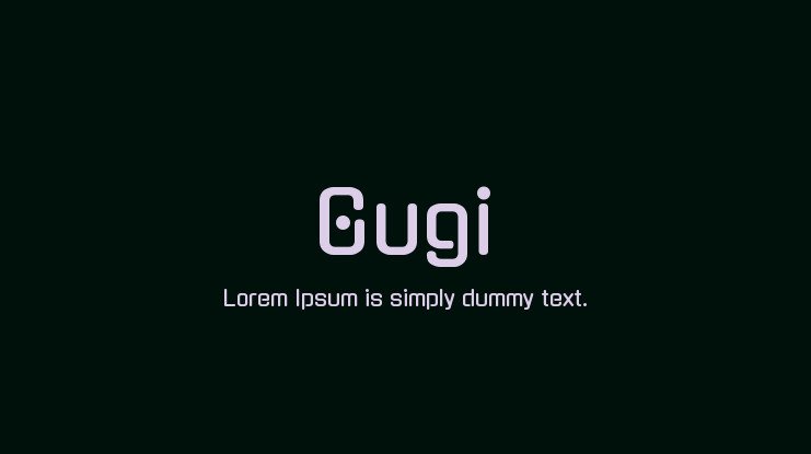 Пример начертания шрифта Gugi