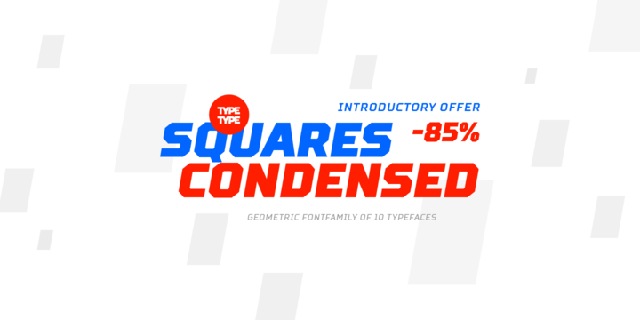 Пример начертания шрифта TT Squares Condensed