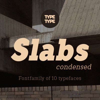 Пример начертания шрифта TT Slabs Condensed