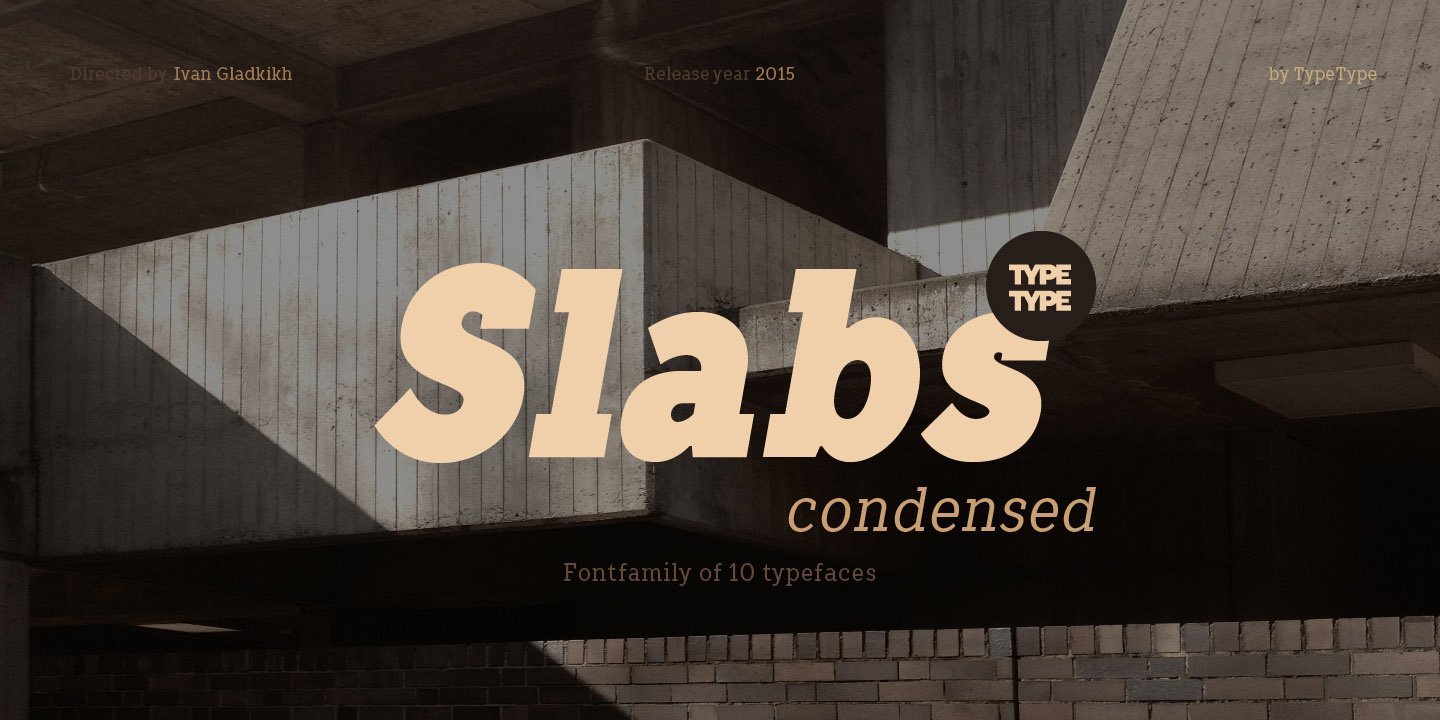 Пример начертания шрифта TT Slabs Condensed