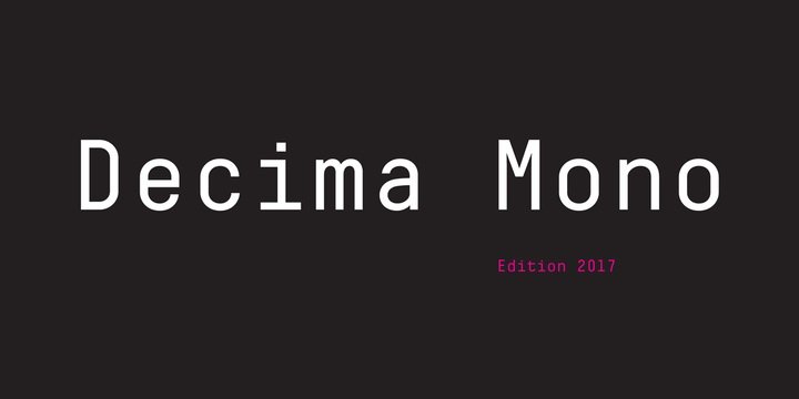 Пример начертания шрифта Decima Mono X