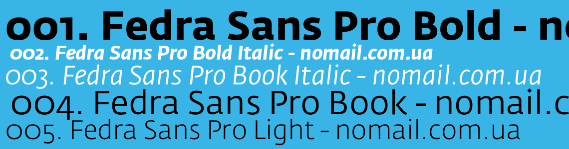 Пример начертания шрифта Fedra Sans Pro