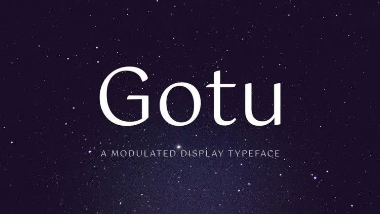 Пример начертания шрифта Gotu
