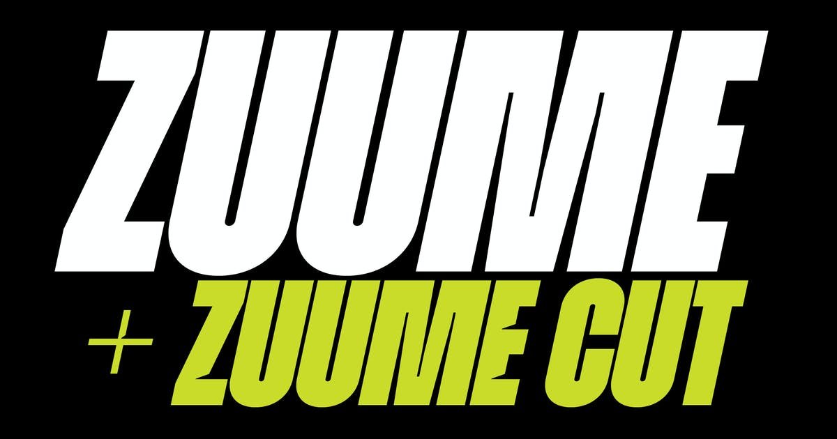 Пример начертания шрифта Zuume