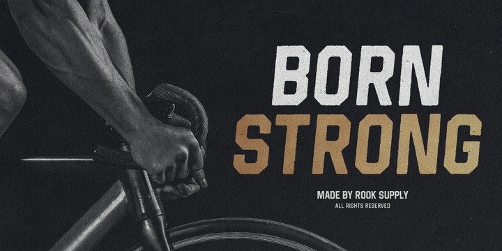 Пример начертания шрифта Born Strong