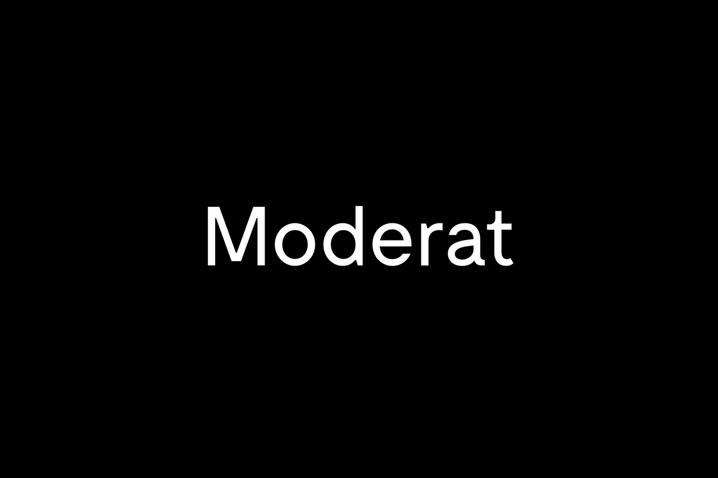 Пример начертания шрифта Moderat
