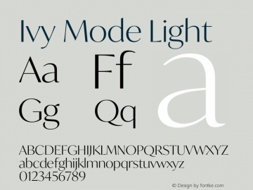 Пример начертания шрифта Ivy Mode