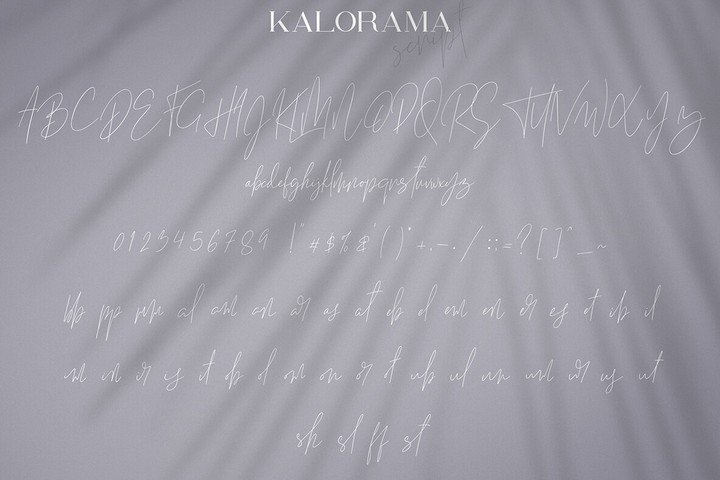 Пример начертания шрифта Kalorama