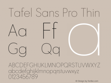 Пример начертания шрифта Tafel Sans Pro