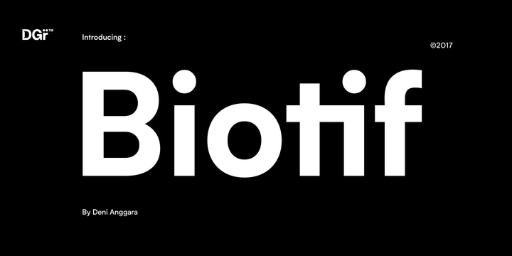 Пример начертания шрифта Biotif
