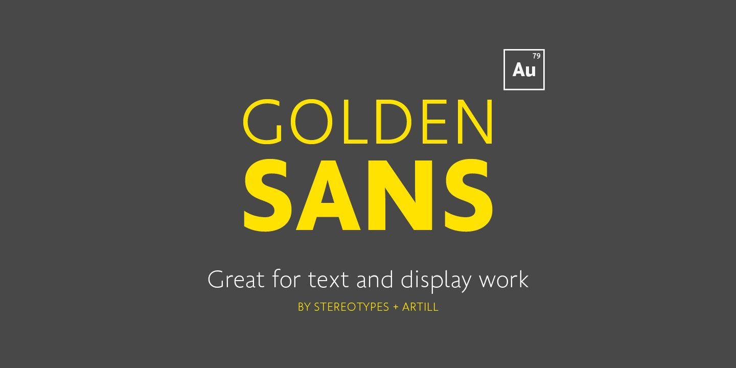 Пример начертания шрифта Golden Sans