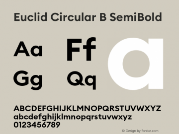 Пример начертания шрифта Euclid Circular