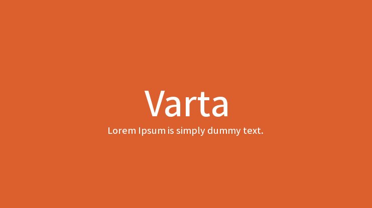 Пример начертания шрифта Varta