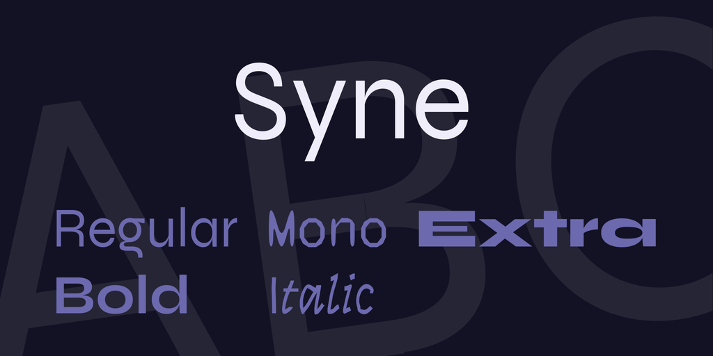 Пример начертания шрифта Syne
