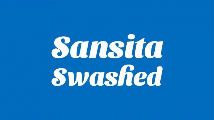 Пример начертания шрифта Sansita Swashed