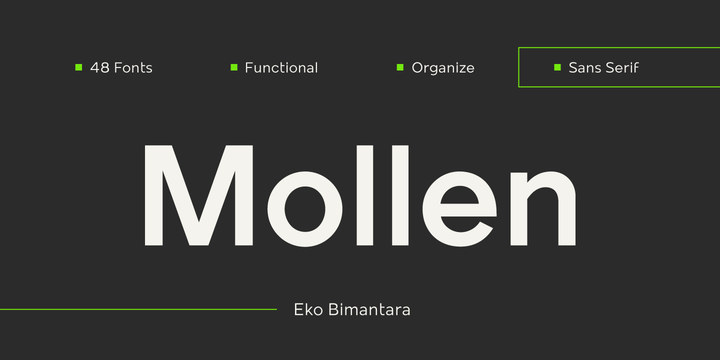 Пример начертания шрифта Mollen