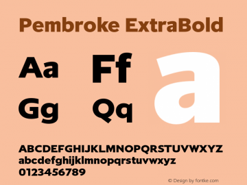 Пример начертания шрифта Pembroke