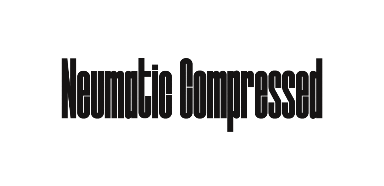 Пример начертания шрифта Neumatic Compressed