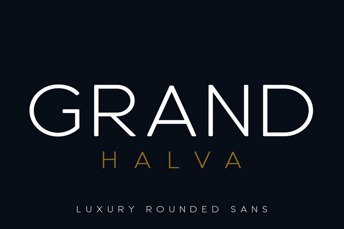 Пример начертания шрифта Grand Halva