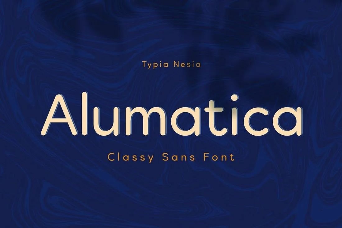 Пример начертания шрифта Alumatica