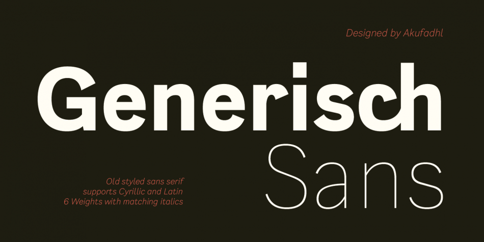 Пример начертания шрифта Generisch Sans