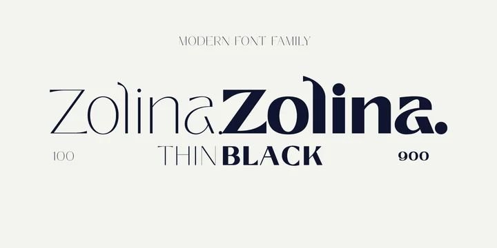Пример начертания шрифта Zolina